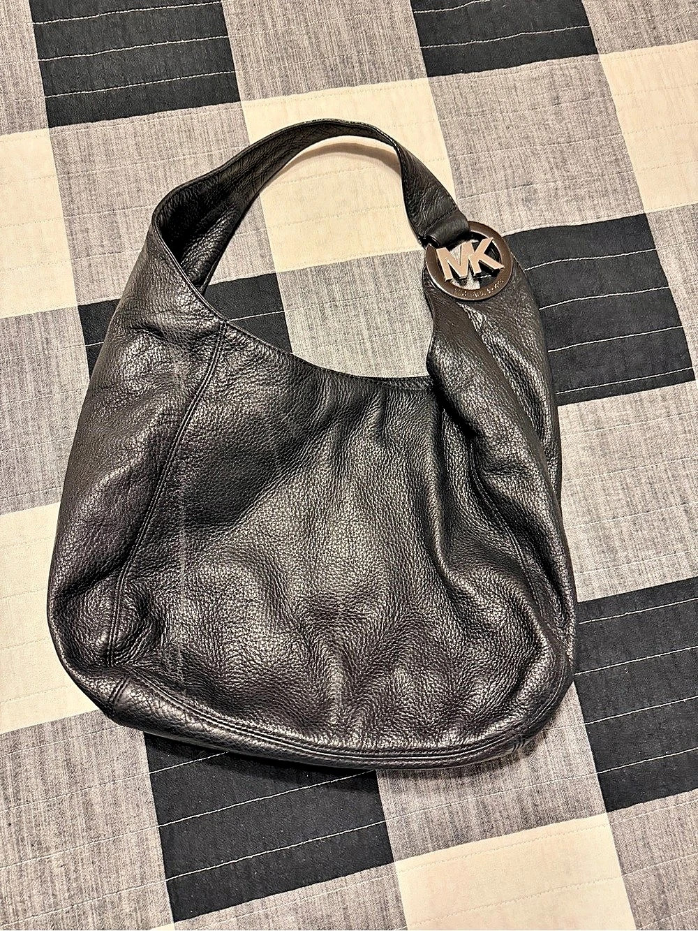 Michael Kors Black Leather Hobo Bag
